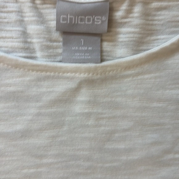 Chicos White Lace Trim‎ Short Sleeve Tee Size 1 (M) - Picture 6 of 7